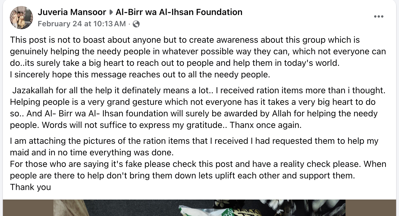 Facebook testimonial proof
